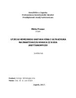 Utjecaj kemijskog sastava vina i ultrazvuka na inaktivaciju kvasca iz roda Brettanomyces
 