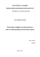 Proizvodnja i analitika osnovnih parametara kakvoće domaćeg bijelog vina Hrvatskog zagorja