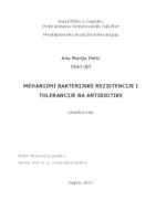 Mehanizmi bakterijske rezistencije i tolerancije na antibiotike