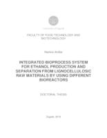 Integrated bioprocess system for ethanol production and separation from lignocellulosic raw materials by using different bioreactors