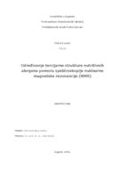 Određivanje tercijarne strukture nutritivnih alergena pomoću spektroskopije nuklearne magnetske rezonancije (NMR)
