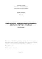 Karakterizacija animalnog modela tauopatije odabranim testovima ponašanja