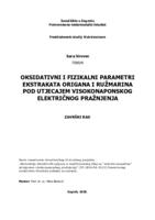 Oksidativni i fizikalni parametri ekstrakata origana i ružmarina pod utjecajem visokonaponskog električnog pražnjenja