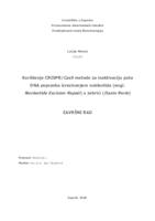 Korištenje CRISPR/Cas9 metode za inaktivaciju puta DNA popravka izrezivanjem nukleotida (engl. Nucleotide Excision Repair) u zebrici (Danio Rerio)