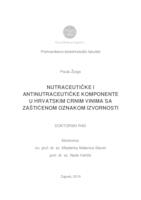 Nutraceutičke i antinutraceutičke komponente u hrvatskim crnim vinima sa zaštićenom oznakom izvornosti