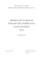 Mineralne tvari kao parametar utvrđivanja autentičnosti vina