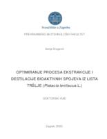 Optimiranje procesa ekstrakcije i destilacije bioaktivnih spojeva iz lista tršlje (Pistacia lentiscus L.)