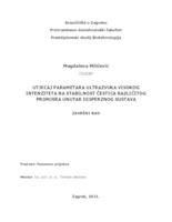 Utjecaj parametara ultrazvuka visokog intenziteta na stabilnost čestica različitog promjera unutar disperznog sustava