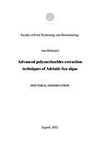 Advanced polysaccharides extraction techniques of Adriatic Sea algae