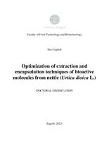 Optimization of extraction and encapsulation techniques of bioactive molecules from nettle (Urtica dioica L.)