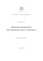 Mikrobna raznolikost geotermalnih voda u Hrvatskoj
