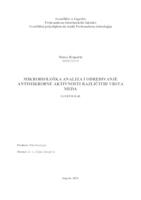Mikrobiološka analiza i određivanje antimikrobne aktivnosti različitih vrsta meda