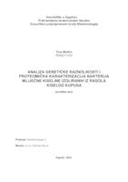 Analiza genetičke raznolikosti i proteomička karakterizacija bakterija mliječne kiseline izoliranih iz rasola kiselog kupusa