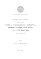 Utjecaj unosa kiseloga kupusa na sastav crijevne mikrobiote aktivnih športaša