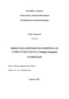 Mikrovalna ekstrakcija polifenola iz cvijeta i lista gloga(Crataegus monogyna)