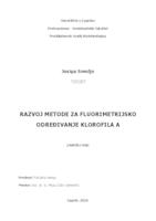 prikaz prve stranice dokumenta Razvoj metode za fluorimetrijsko određivanje klorofila a