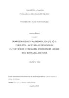 prikaz prve stranice dokumenta Enantioselektivna hidroliza (R, S)-1-feniletil- acetata u prirodnim eutektičkim otapalima primjenom lipaze kao biokatalizatora