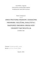 prikaz prve stranice dokumenta Unos proteina hranom i dodacima prehrani: količina, kvaliteta i raspored dnevnog unosa kod CrossFit natjecatelja
