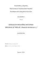 prikaz prve stranice dokumenta Izolacija biološki aktivnih spojeva iz tršlje (Pistacia lentiscus L.)