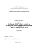 prikaz prve stranice dokumenta Korištenje CRISPR/Cas9 metode za inaktivaciju tirozil-DNA fosfodiesteraze 1 (TDP1) u zebrici (Danio rerio)