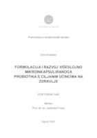 prikaz prve stranice dokumenta Formulacija i razvoj višeslojno mikroinkapsuliranoga probiotika s ciljanim učincima na zdravlje