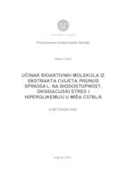 prikaz prve stranice dokumenta Učinak bioaktivnih molekula iz ekstrakta cvijeta Prunus spinosa L. na biodostupnost, oksidacijski stres i hiperglikemiju u miša C57BL/6