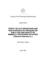 prikaz prve stranice dokumenta Effect of UV-C irradiation and high hydrostatic pressure on shelf-life and quality of minimally processed potatoes (Solanum tuberosum L.)