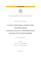 prikaz prve stranice dokumenta Utjecaj proteina ličinke crne vojničke muhe (Hermetia illucens) u hranidbi pilića na kvalitetu pilećeg mesa