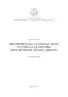 prikaz prve stranice dokumenta Implementacija i validacija HACCP protokola za pripremu bezglutenskih obroka u bolnici