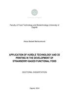 prikaz prve stranice dokumenta Application of hurdle technology and 3D printing in the development of strawberry based functional food