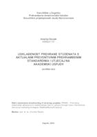 prikaz prve stranice dokumenta Usklađenost prehrane studenata s aktualnim preventivnim prehrambenim standardima i utjecaj na akademski uspjeh